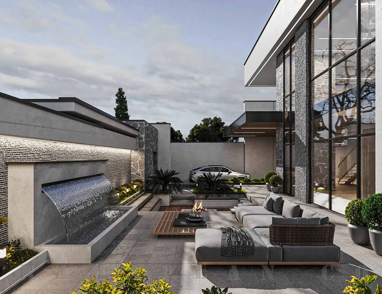 Villa interior design and landscaping